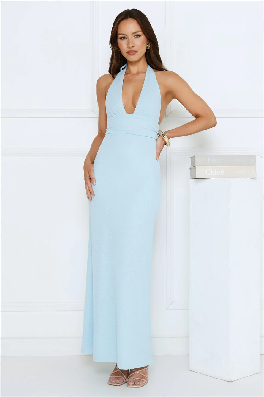 Palm Avenue Halter Maxi Dress Pink
