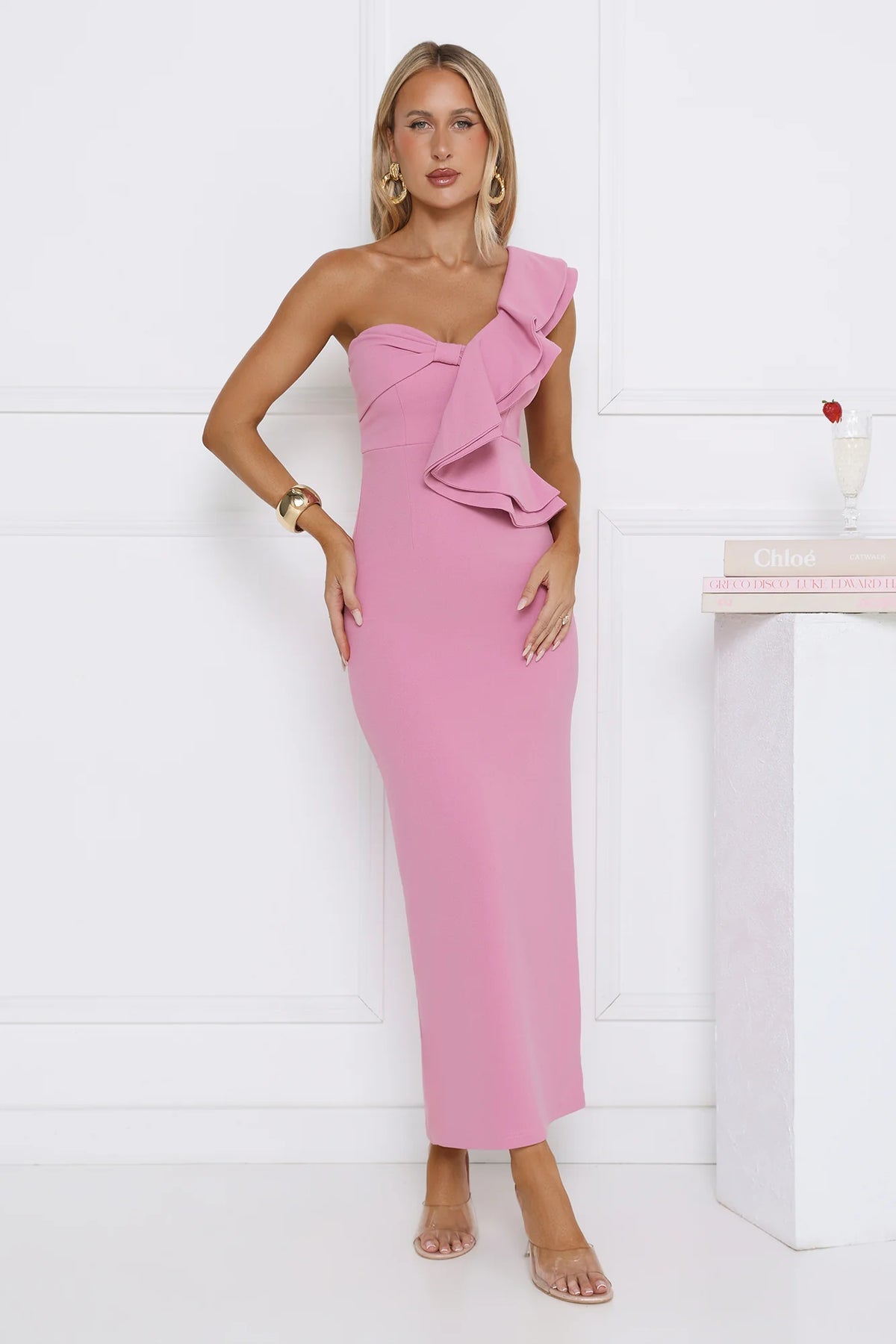 City Girl Energy One Shoulder Maxi Dress Yellow