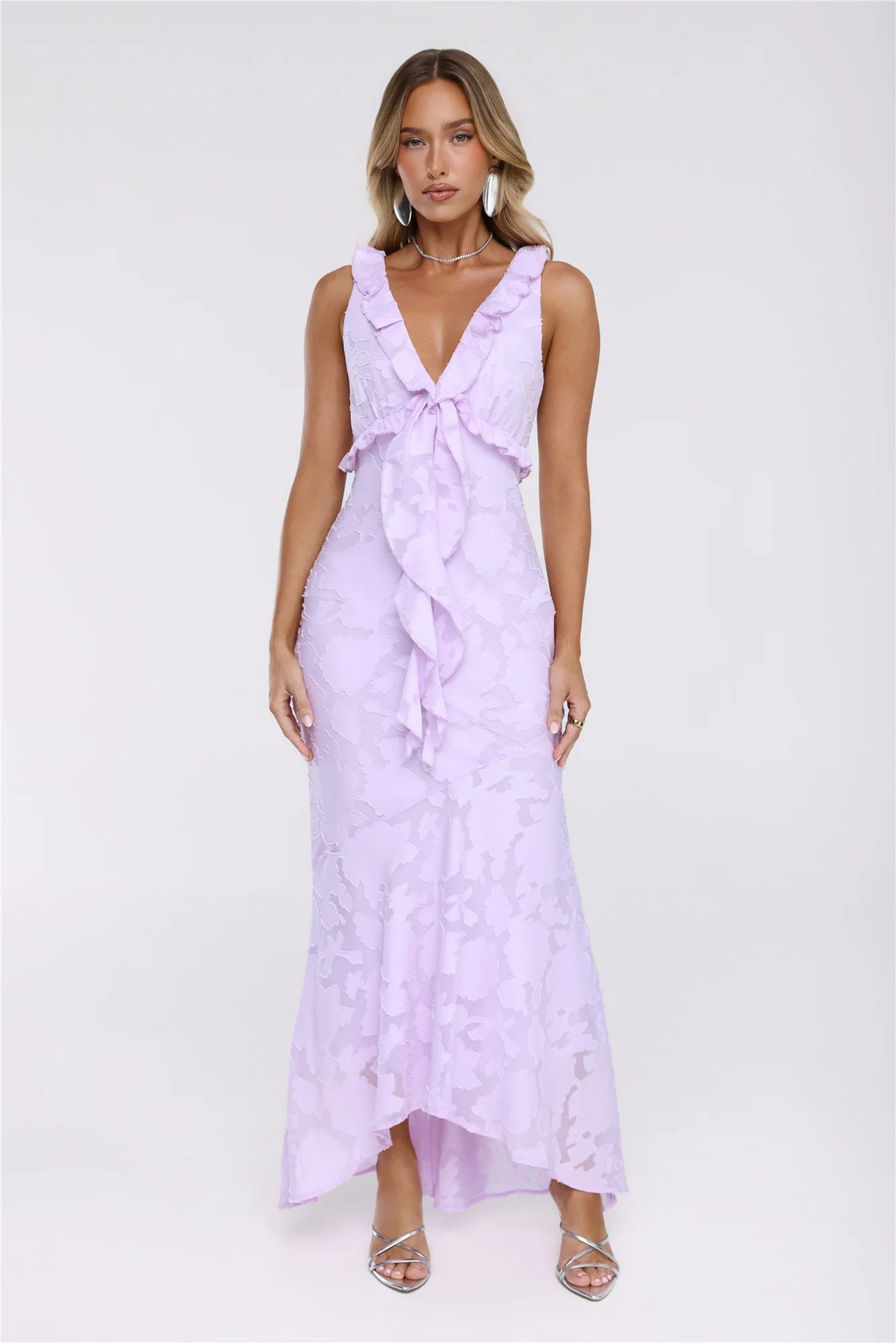 Shimmer Petal Maxi Dress Navy