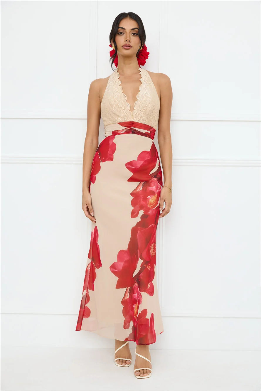 Hotter Than Ever Halter Maxi Dress Black