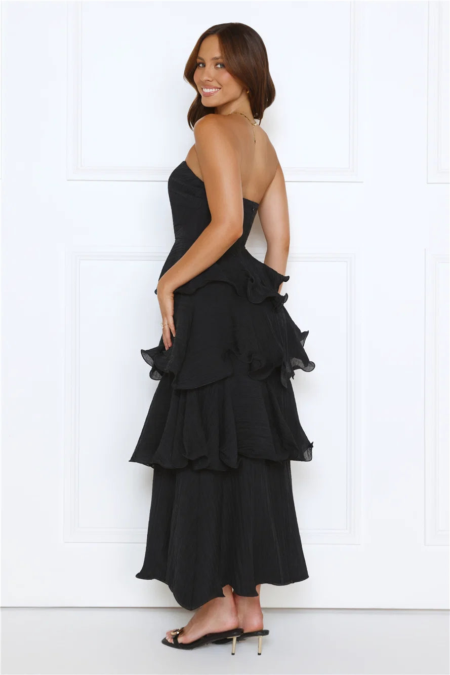 Wedding Adventure Strapless Maxi Dress Yellow